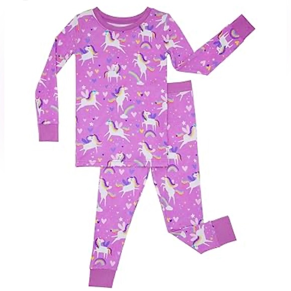 Little Sleepies | Lavender Unicorn Bamboo Pajama Set | Kids 9/10 - Picture 1 of 7
